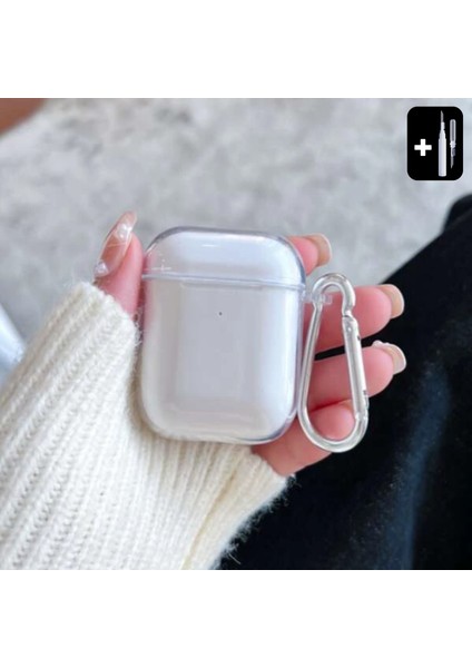 1. ve 2. Nesil Uyumlu Şeffaf Premium Kulaklık Kılıfı ve 3 In 1 Kulaklık Temizleme Kalemi Ikili Set