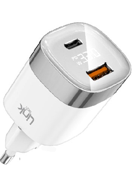 G827 Premium 33W Type-C Usb-A Super Sı Mini Şarj Adaptörü Siyah