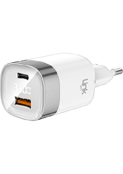G827 Premium 33W Type-C Usb-A Super Sı Mini Şarj Adaptörü Siyah