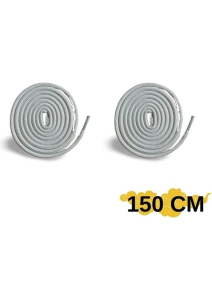 150 cm Beyaz Yuvarlak Bot Bağcığı, Fitilli Dayanıklı Sağlam Bağcık, Ayakkabı Bağcığı 1 Çift