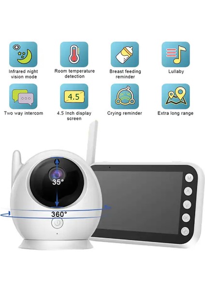 4.5'' Monitörlü Bebek Kamerası | 360 * 2023*