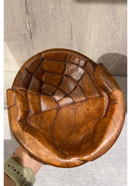 Ahşap El Şeklinde Yuvarlak Çerezlik /sunumluk - 20 cm