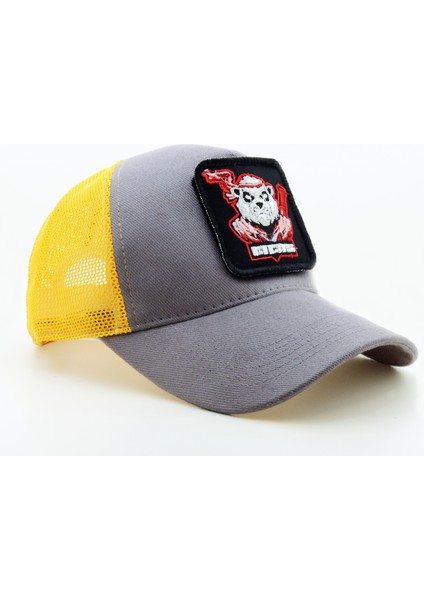 City Goat Trucker (Nakışlı) Titas Panda Logolu Unisex Gri-Sarı Şapka (Cap)