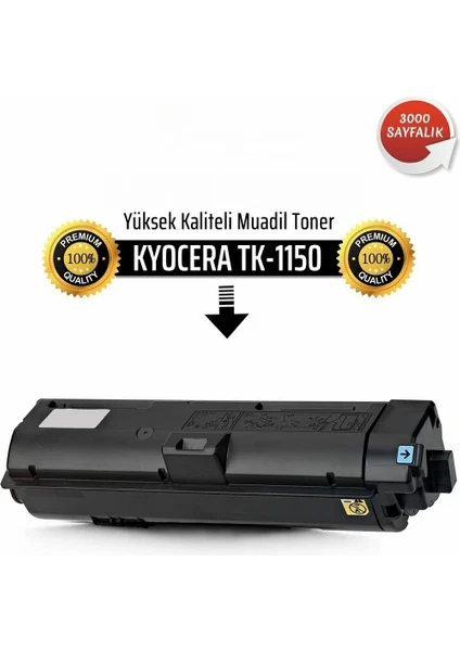 Kyocera Ecosys M2135DN TK-1150 Chipli Siyah Ithal Muadil Toner 3.000 Sayfa