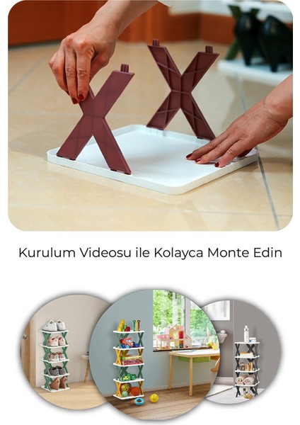 5 Katlı Çok Amaçlı Düzenleyici Raf Antrasit - Banyo Mutfak Oda Düzenleyici-Ayakkabılık_oyuncak Rafı modelleri