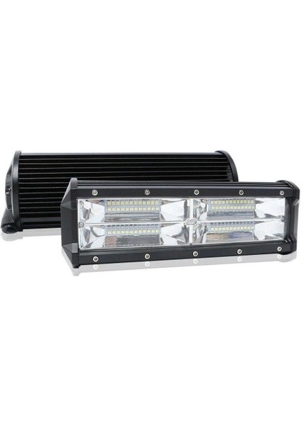 Beyaz Sarı LED Çakarlı Off Road Çift Sıra Sis Farı Çalışma Lambası 48 LED 12-30V 48W