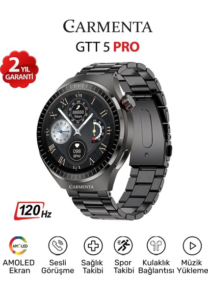 Gtt 5 Pro 120 Hz Amoled Ekranlı Arama Yapan Akıllı Saat 2024-EKG,SPOR Takibi,ıos-Android Akıllı Saat