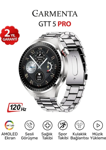 Gtt 5 Pro 120 Hz Amoled Ekranlı Arama Yapan Akıllı Saat 2024-EKG,SPOR Takibi,ıos-Android Akıllı Saat