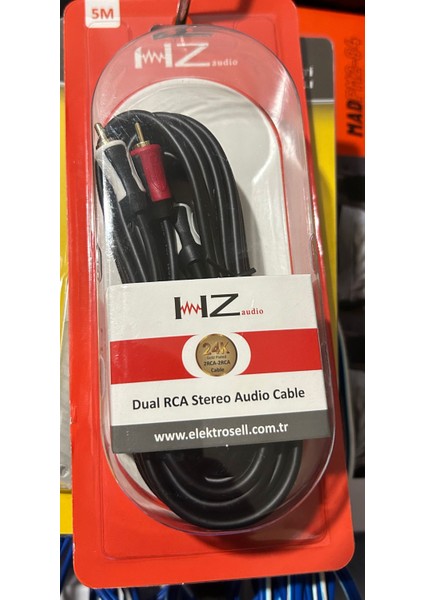 Rms Sound Hertz Hz Audio Oto Amfi 5 Metre Rca Kablo % 100 Bakır Ofc Kablo