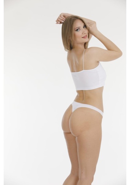 11691 Bayan Lazer Kesim Poliester String Tanga 12 Adet