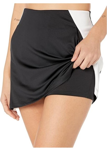 Colorblock With Side Slits Skort- Kadın Yan Yırtmaçlı Renk Bloklu Şortlu Etek