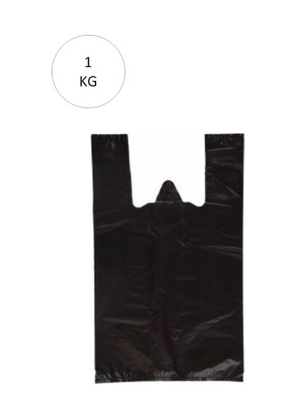 Siyah Atlet Poşet Küçük Boy 25X45 cm Takriben 110 Adet 1 kg