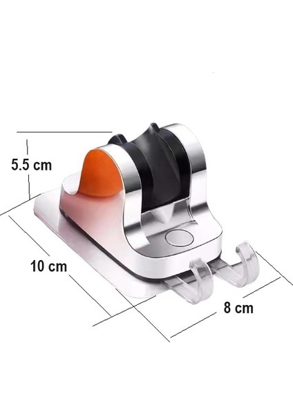 DOLCE MONTA KROM Yapışkanlı Duş Başlığı Askısı, 2 Adet Lif askısı kancalı, Vidasız Montaj