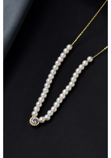 925 Ayar Gümüş Kaplama Incili , Tektaş Kolye modelleri