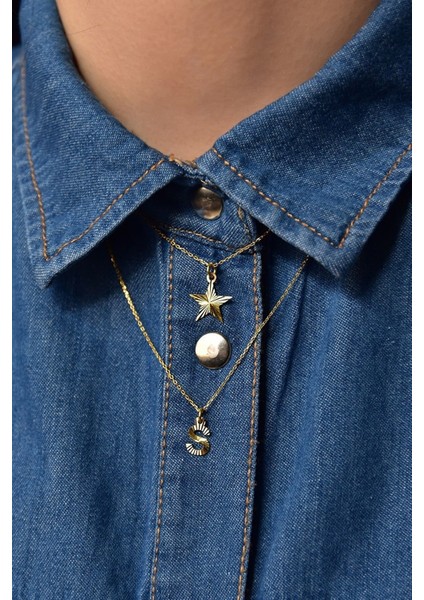 925 Ayar Gümüş Kaplama Kristal Kesim Yıldız ve Harf Asansörlü Kolye modelleri