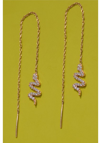 925 Ayar Gümüş Kaplama Yılan Zincir Küpe Çift fiyatları