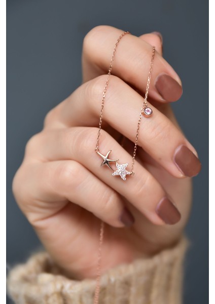 925 Ayar Gümüş Kaplama Deniz Yıldızı Kolye