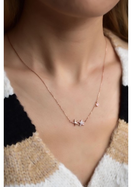 925 Ayar Gümüş Kaplama Deniz Yıldızı Kolye modelleri