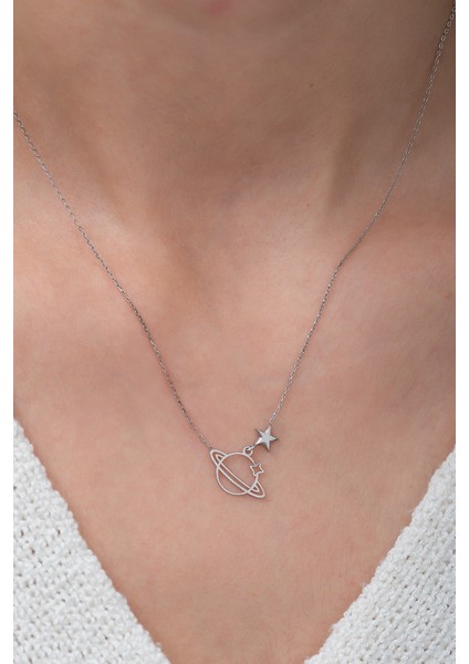 925 Ayar Gümüş Kaplama Gümüş Gezegen Kolye fiyatları