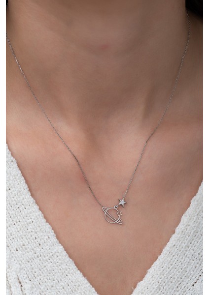 925 Ayar Gümüş Kaplama Gümüş Gezegen Kolye modelleri