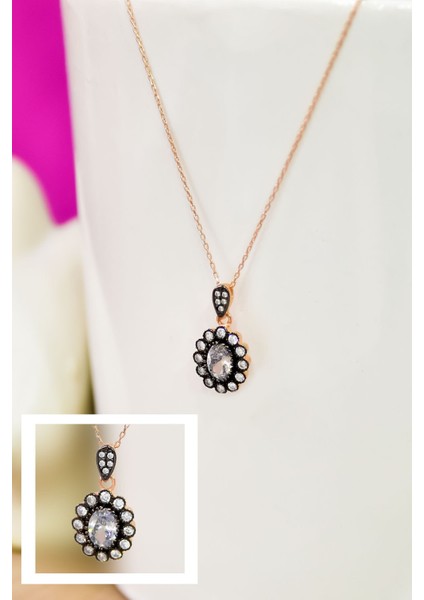 925 Ayar Gümüş Kaplama Elmas Montür Kolye fiyatları