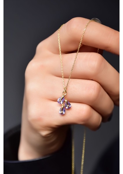 925 Ayar Gümüş Kaplama Haziran Ayı Doğum Taşlı Kübik Drop Kolye fiyatları