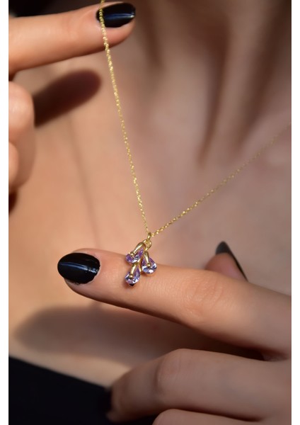 925 Ayar Gümüş Kaplama Haziran Ayı Doğum Taşlı Kübik Drop Kolye modelleri