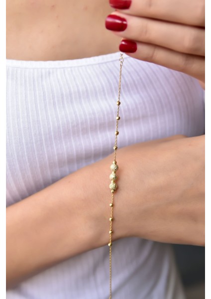 925 Ayar Gümüş Kaplama Sim Dorika Toplu Kadın Bileklik