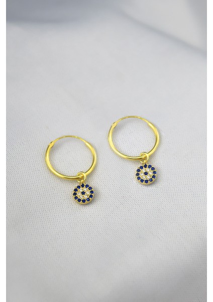 925 Ayar Gümüş Kaplama Nazar Halka Küpe fiyatları