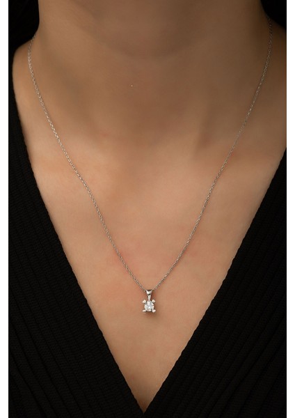 925 Ayar Gümüş Tektaş Kolye