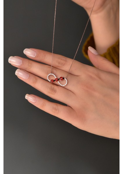 925 Ayar Gümüş Kaplama Uğur Böcekli Sonsuzluk Kolye modelleri