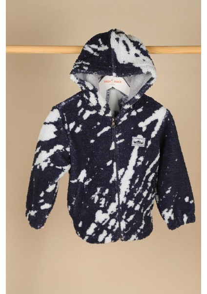 01-05 Yaş Erkek Bebek Lacivert Renk Kapşonlu Peluş Hırka modelleri
