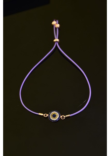 925 Ayar Gümüş Zirkon Taşlı Ipli Nazar Kadın Bileklik