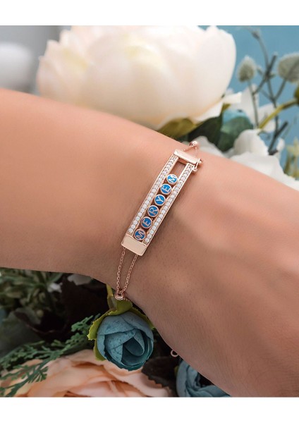 925 Ayar Gümüş Kaplama Isim Demonte Bileklik