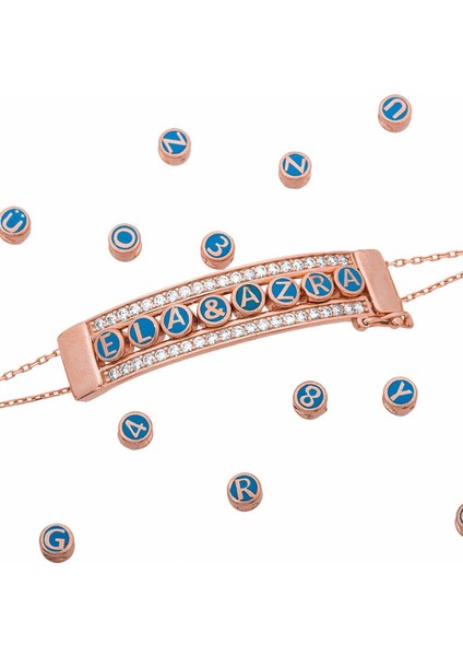 925 Ayar Gümüş Kaplama Isim Demonte Bileklik indirimleri