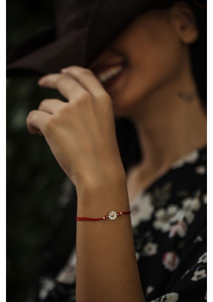 925 Ayar Ipli Gümüş Papatya Bileklik