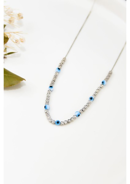 925 Ayar Gümüş Kaplama Dorika Toplu Göz Kolye fiyatları