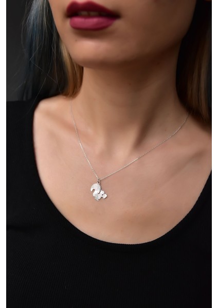 925 Ayar Gümüş Kaplama Kristal Kesim Fındık Kurdu Sincap Kolye modelleri