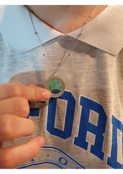 925 Ayar Gümüş Kişiye Isimli Gökkuşağı Yeşili Sultan Kolye fırsatları