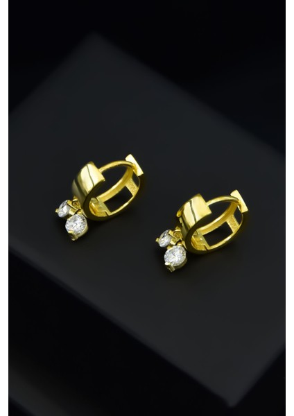 925 Ayar Gümüş Kaplama Zirkon Taşlı Sallantılı Halka Küpe fiyatları