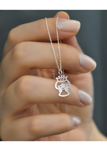 925 Ayar Gümüş Kaplama Kesim Prenses Kolye