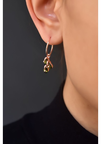 925 Ayar Gümüş Kaplama Ağustos Ayı Doğum Taşlı Kübik Drop Küpe fiyatları