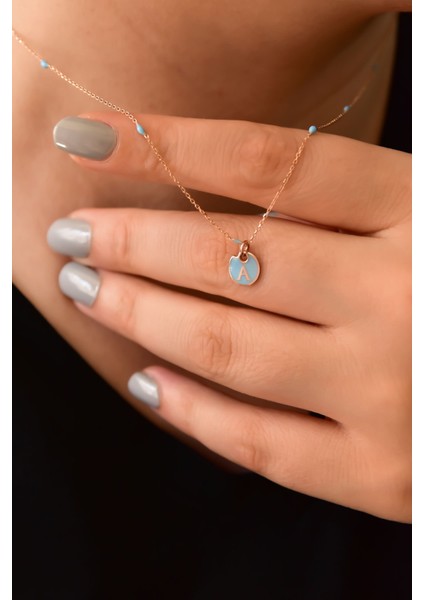 925 Ayar Gümüş Kaplama Lazer Mineli A Harf Kolye fiyatları