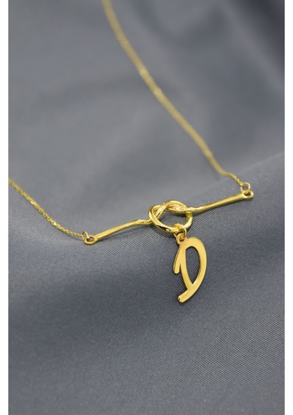 925 Ayar Gümüş Kaplama D Harfli Düğüm Kolye modelleri