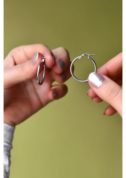 925 Ayar Gümüş Kaplama Klipsli Halka Küpe