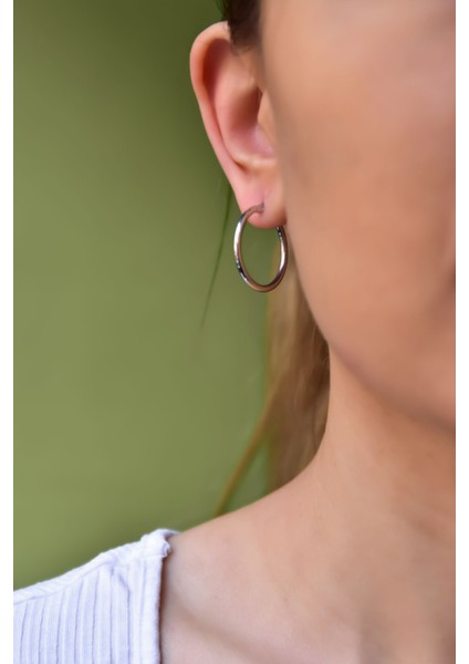 925 Ayar Gümüş Kaplama Klipsli Halka Küpe modelleri