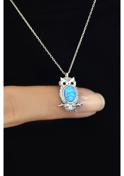 925 Ayar Gümüş Kaplama Opal Baykuş Kolye modelleri