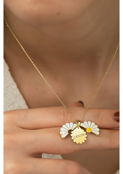 925 Ayar Gümüş Açılır Kapanır Canım Yazılı Papatya Parfüm Kolye fiyatları