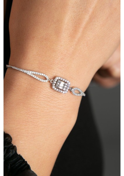 925 Ayar Gümüş Kaplama Baget Taşlı Bileklik fiyatları