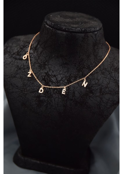 925 Ayar Gümüş Kaplama Zirkon Taşlı Harfli Isim Kolye